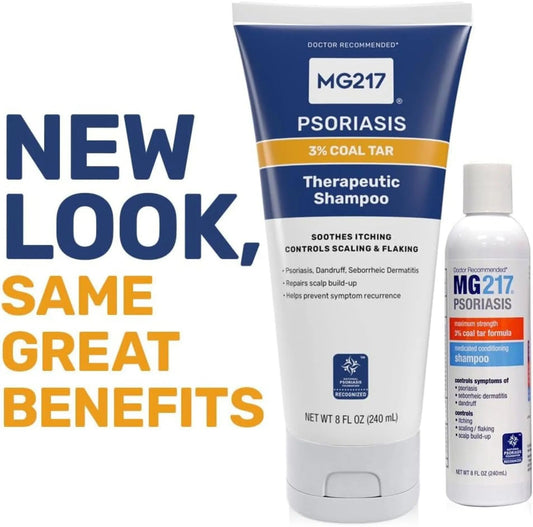 MG217 - COAL TAR Shampoo 3% Psoriasis relief - 240ml - Antiaging Cosmetics