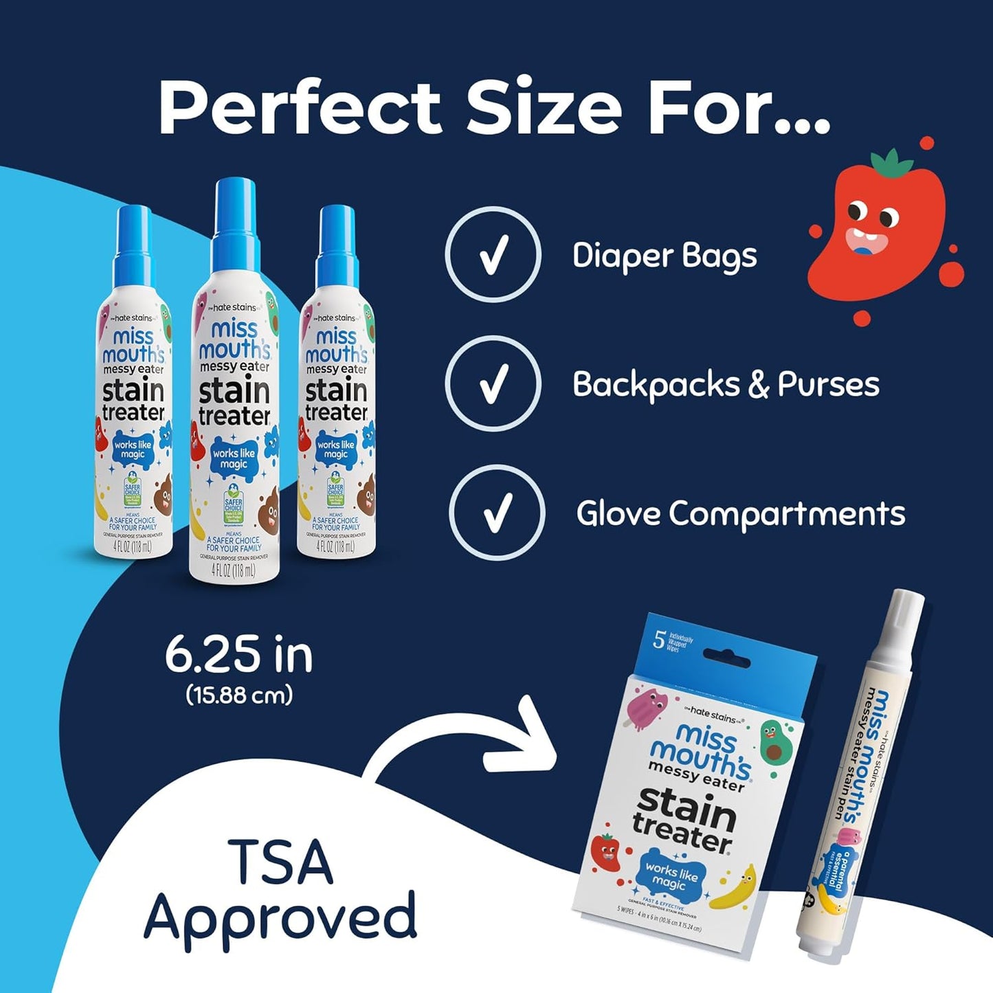 Miss Mouth's Fast Acting Stain Remover Spray - Baby Clothes & Grease Stain Removal 118ml - Antiaging Cosmetics