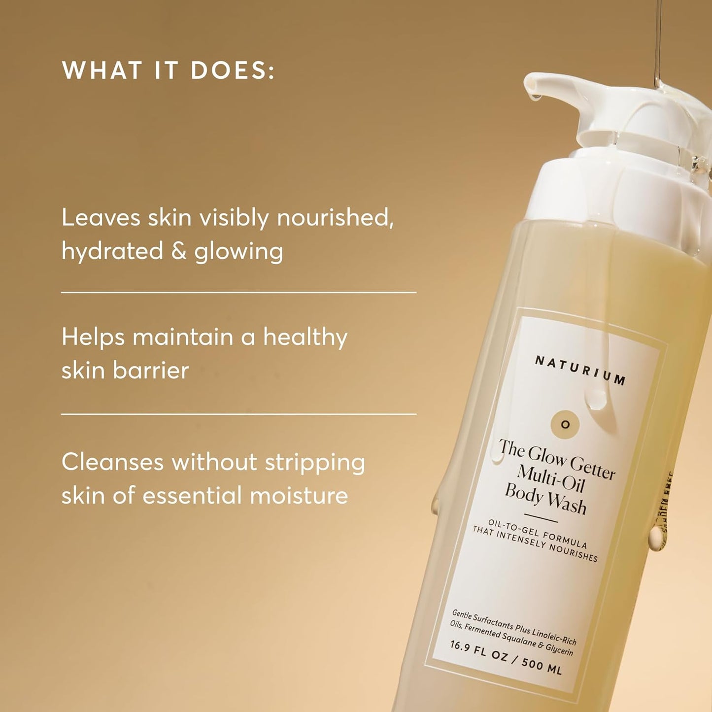 Naturium Glow Getter Multi-Oil Body Wash, Hydrating Cleanser 500ml - Antiaging Cosmetics