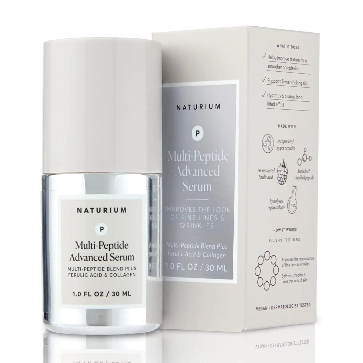 NATURIUM - Multi - Peptide Advanced Serum for Fine Lines & Wrinkles - 1oz, 30ML - Antiaging Cosmetics