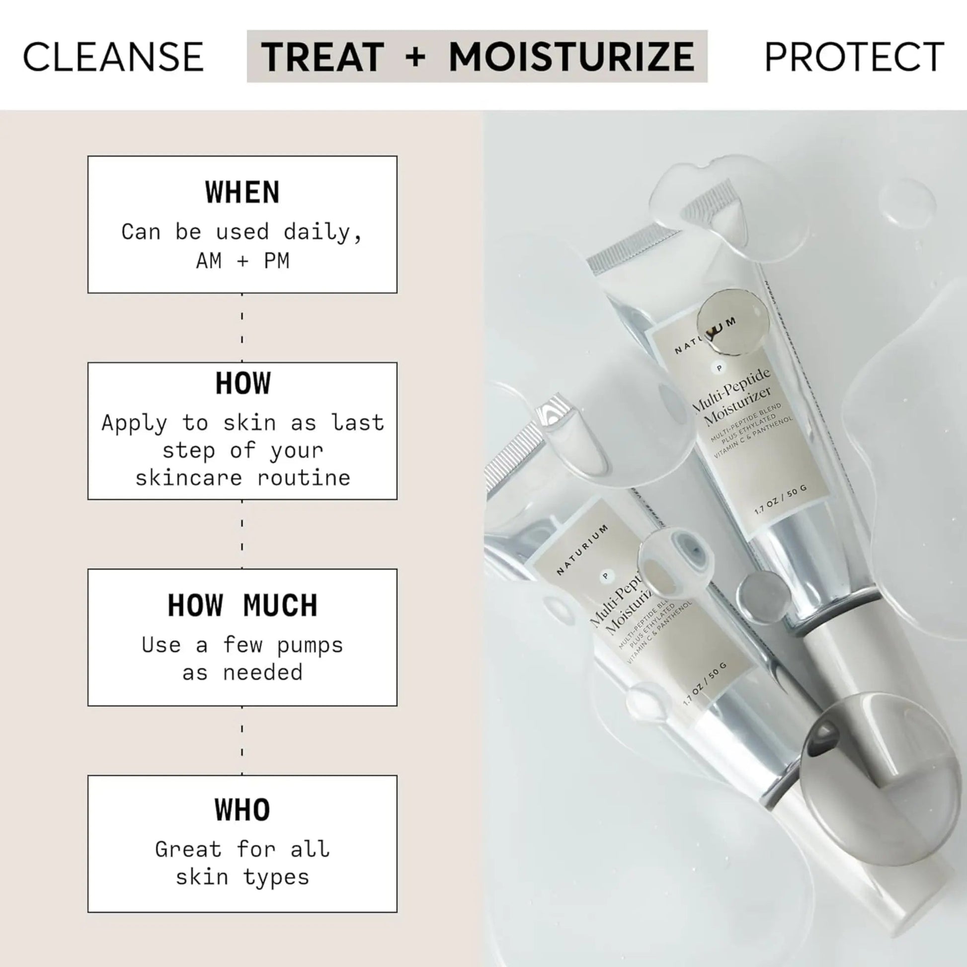 NATURIUM - Multi Peptide Moisturizer - Antiaging Cosmetics