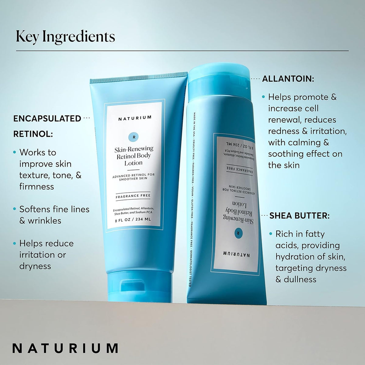 Naturium Skin-Renewing Retinol Body Lotion 236 ml – Fragrance-Free - Antiaging Cosmetics