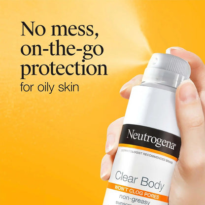 Neutrogena Clear Body SPF 50 Sunscreen Spray, 141gr, Broad Spectrum UVA/UVB Sun Protection - Antiaging Cosmetics