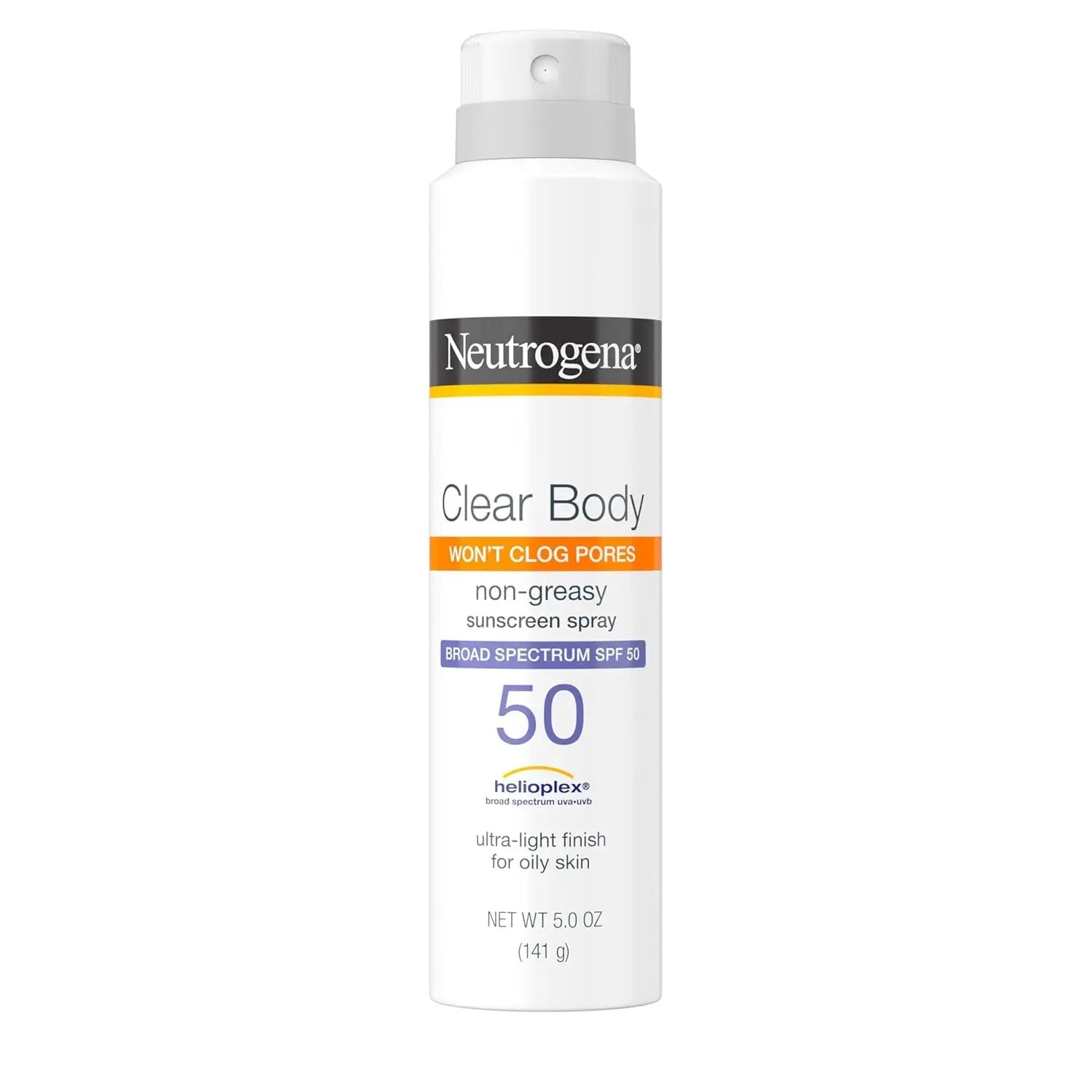 Neutrogena Clear Body SPF 50 Sunscreen Spray, 141gr, Broad Spectrum UVA/UVB Sun Protection - Antiaging Cosmetics