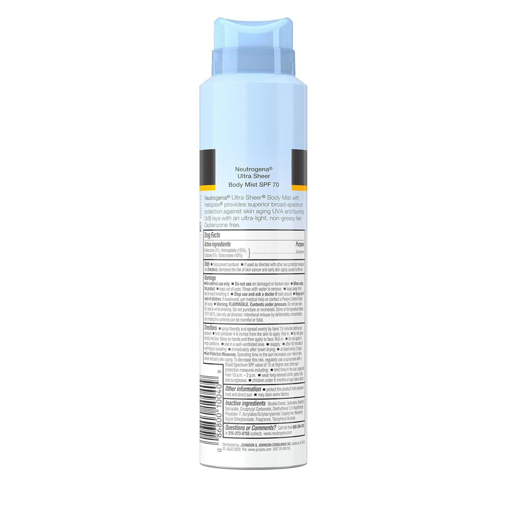 Neutrogena sunscreen - Ultra Sheer Body Mist Sunscreen SPF70 - 141gr - Antiaging Cosmetics