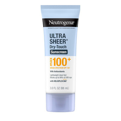 Neutrogena Sunscreen Ultra Sheer SPF100+, Oxybenzone Free, 88ml - Antiaging Cosmetics