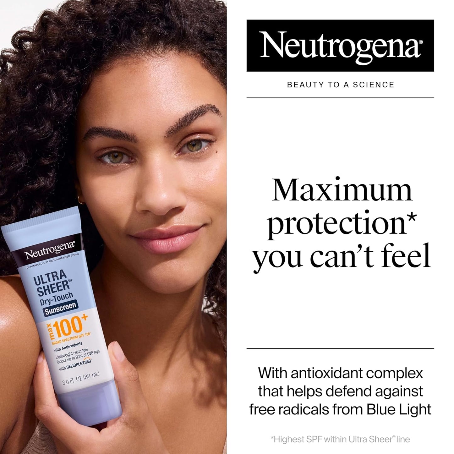 Neutrogena Sunscreen Ultra Sheer SPF100+, Oxybenzone Free, 88ml - Antiaging Cosmetics