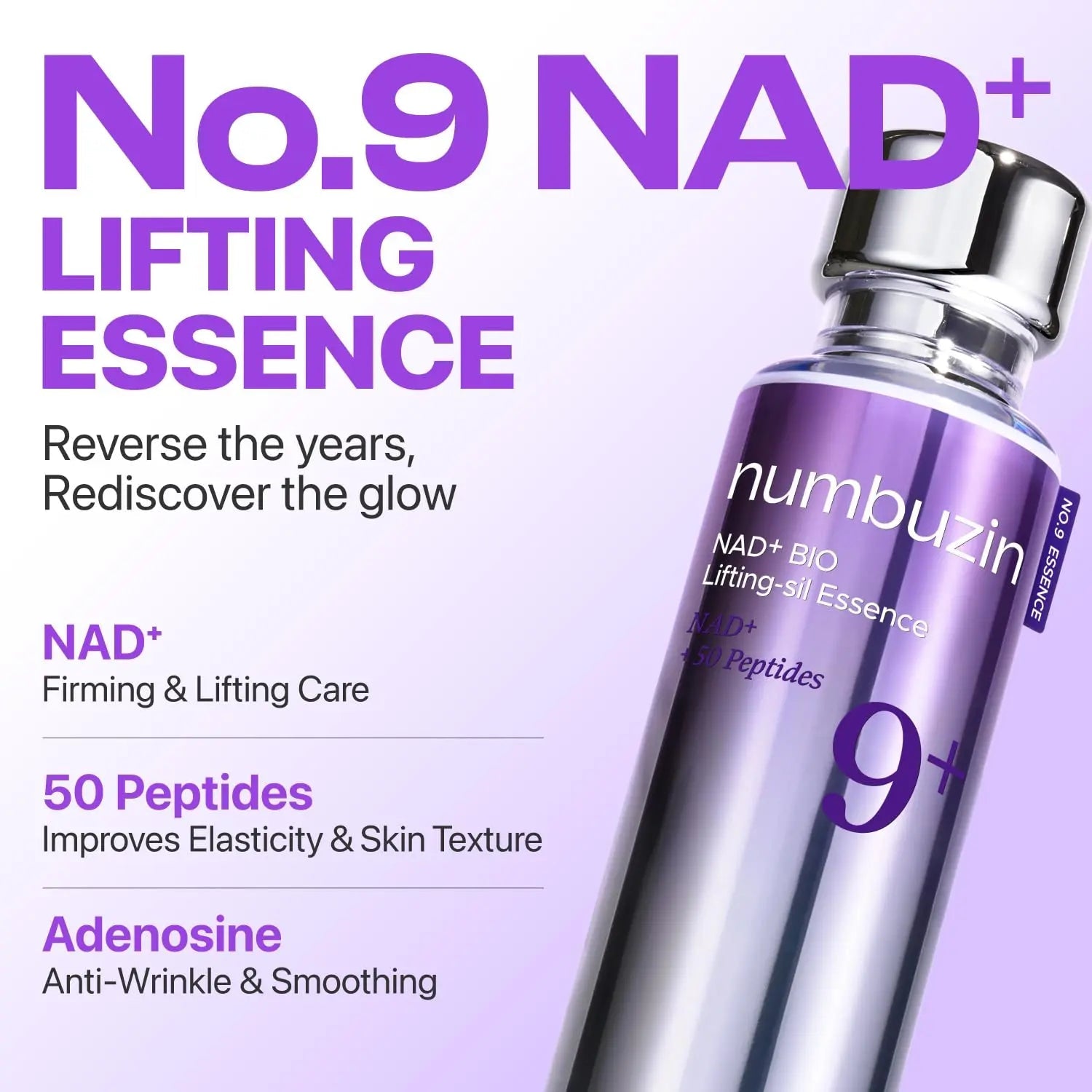 Numbuzin No.9 NAD+ BIO Peptide Lifting Serum for Glow, Firming & Wrinkles - 50ml - Antiaging Cosmetics
