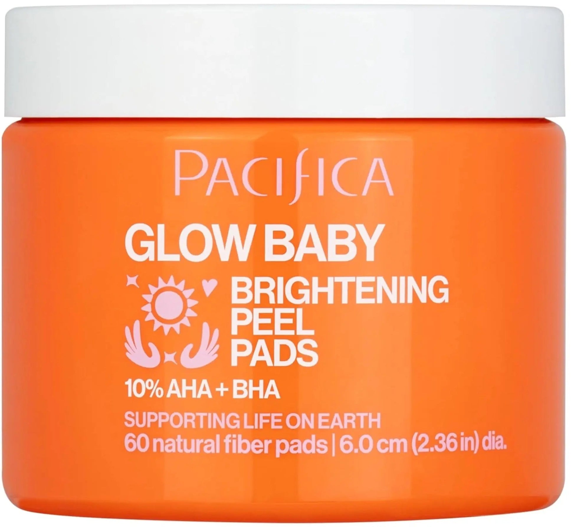 Pacifica - Glow Baby Brightening Peel Pads - 10% Glycolic Acid and Salicylic Acid Exfoliating Pads - 60 pcs - Antiaging Cosmetics