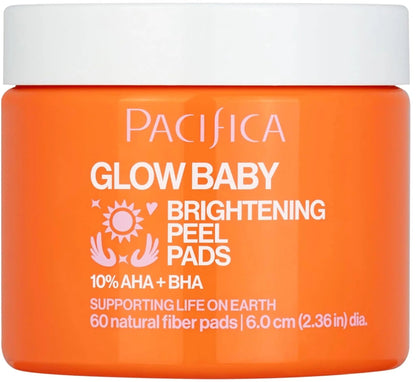 Pacifica - Glow Baby Brightening Peel Pads - 10% Glycolic Acid and Salicylic Acid Exfoliating Pads - 60 pcs - Antiaging Cosmetics