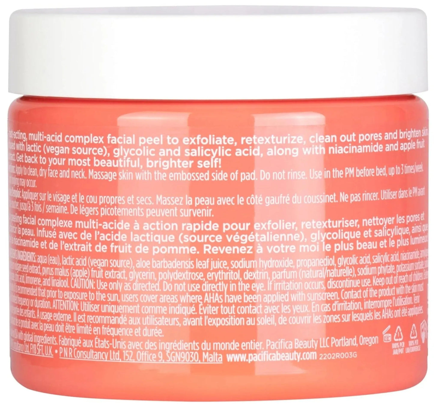 Pacifica - Glow Baby Brightening Peel Pads - 10% Glycolic Acid and Salicylic Acid Exfoliating Pads - 60 pcs - Antiaging Cosmetics