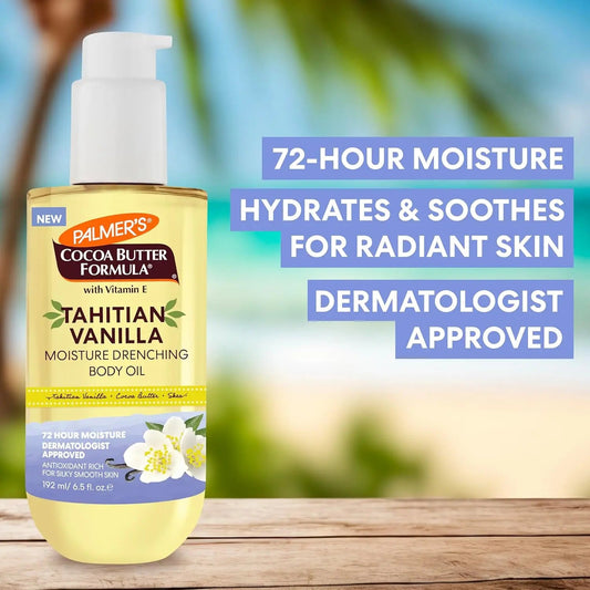 Palmer's Cocoa Butter Formula Body Oil, Moisture,Drenching Tahitian Vanilla,192ml - Antiaging Cosmetics