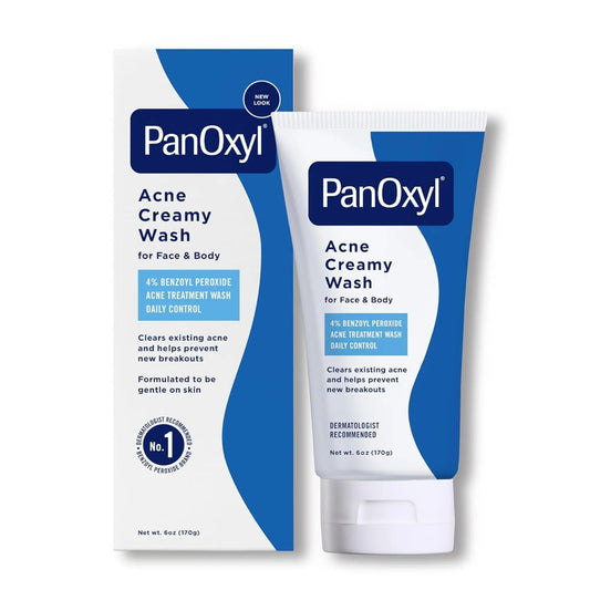 PanOxyl - Antimicrobial Hydrating Acne Creamy Wash, 4% Benzoyl Peroxide - 170ml - Antiaging Cosmetics