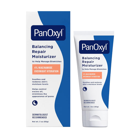 PanOxyl PM Night Face Moisturizer with Niacinamide & Ceramides, Hydrating for Acne-Prone Skin - Antiaging Cosmetics