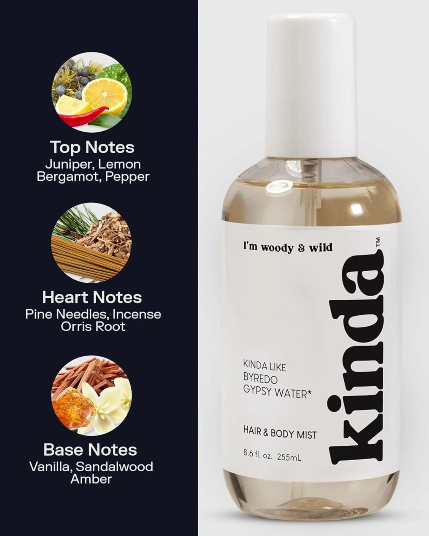 PB Parfums Belcam - KINDA I’m Woody & Wild Hair Mist & Body Mist – Our Version of Byredo Gypsy Water - 225ml - Antiaging Cosmetics