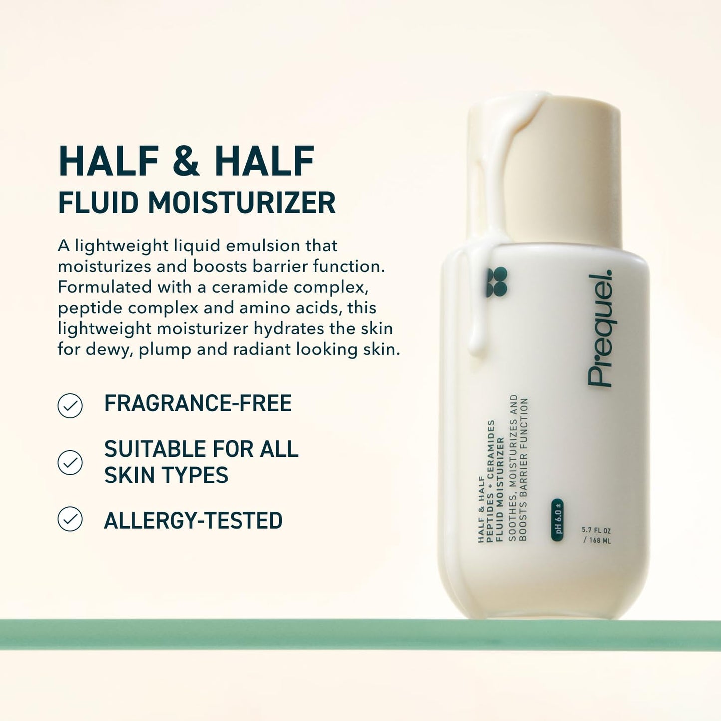Prequel Skin Half and Half Peptide Ceramide Fluid Moisturizing cream 168ml - Antiaging Cosmetics