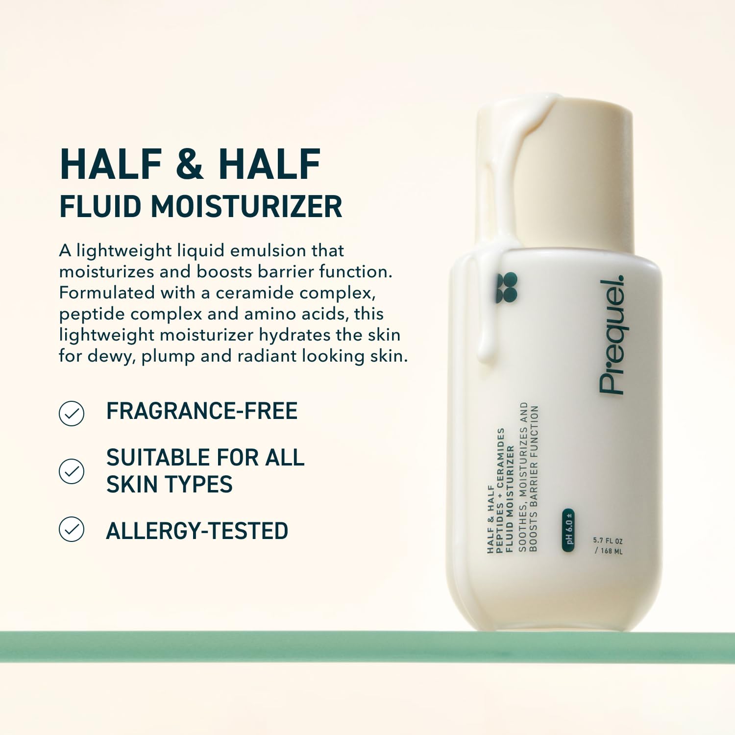 Prequel Skin Half and Half Peptide Ceramide Fluid Moisturizing cream 168ml - Antiaging Cosmetics
