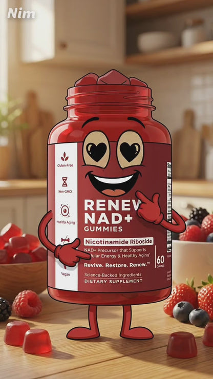 Goli Renew NAD+ Gummies (60 Count) –  No sugar, Cellular Energy & Healthy Aging Support, 60 count
