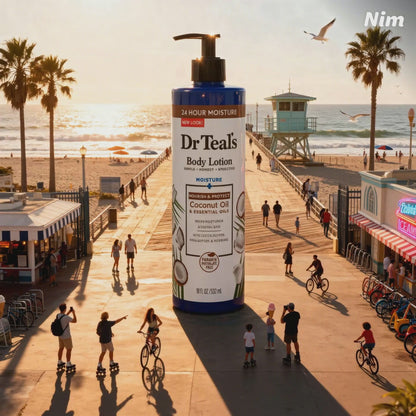 Dr Teal's, Body Lotion, 24h moisture, Coconut, Essential oils, 532ml