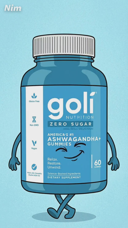 Ashwagandha Gummies Goli Vegan, Gluten-Free, No Sugar,vitamin D Maca Ashwagandha+ Gummies, 60 Gummies