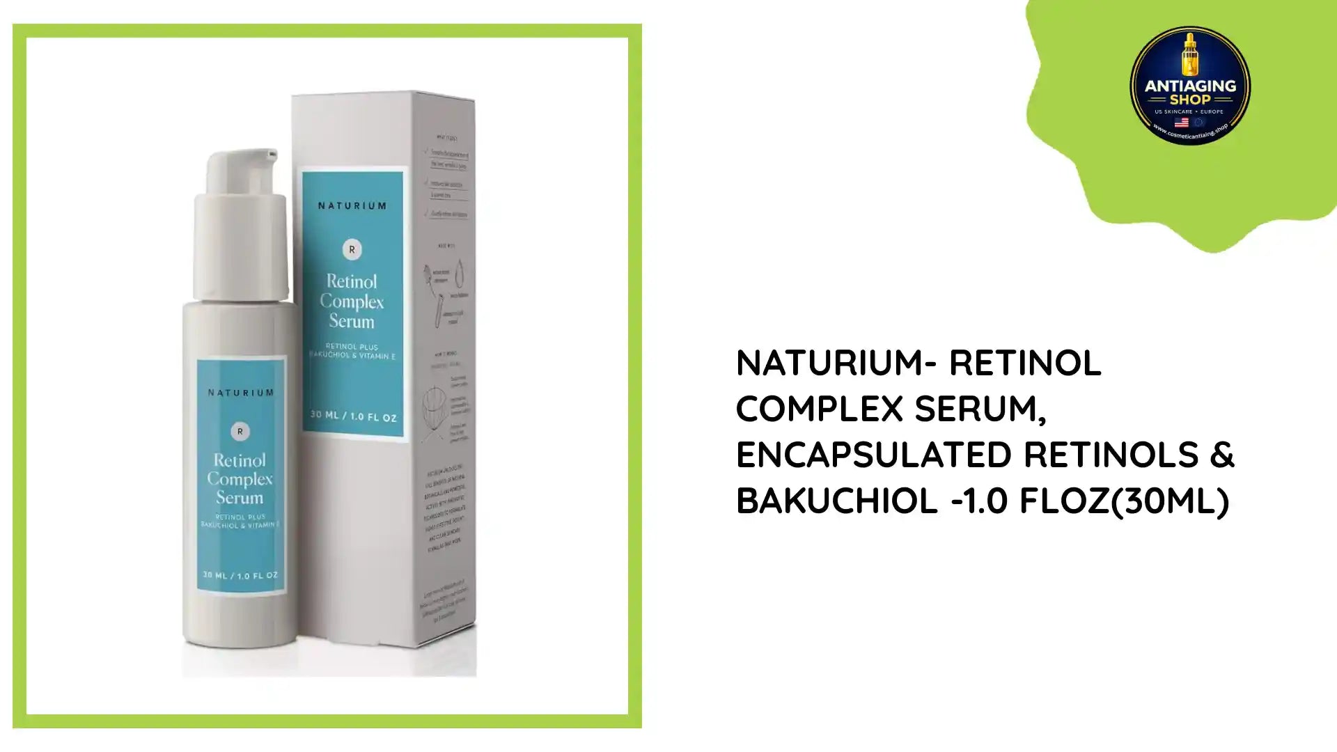 Naturium- Retinol Complex Serum, Encapsulated Retinols & Bakuchiol -1.0 FLOZ(30ml) by@Outfy