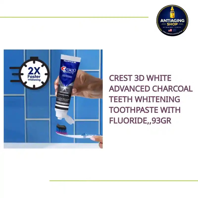 Crest 3D White Advanced Charcoal Teeth Whitening Toothpaste with Fluoride,,93gr by@Outfy