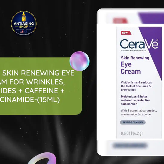 CeraVe Skin Renewing Eye Cream For Wrinkles, Peptides + Caffeine + Niacinamide-(15ml) by@Outfy