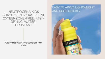 Neutrogena Kids Sunscreen Spray SPF 70, Oxybenzone-Free, Fast-Drying, Water-Resistant by@Outfy