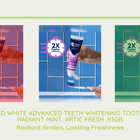 Crest 3D White Advanced Teeth Whitening Toothpaste, Radiant Mint, Artic Fresh ,93gr by@Outfy