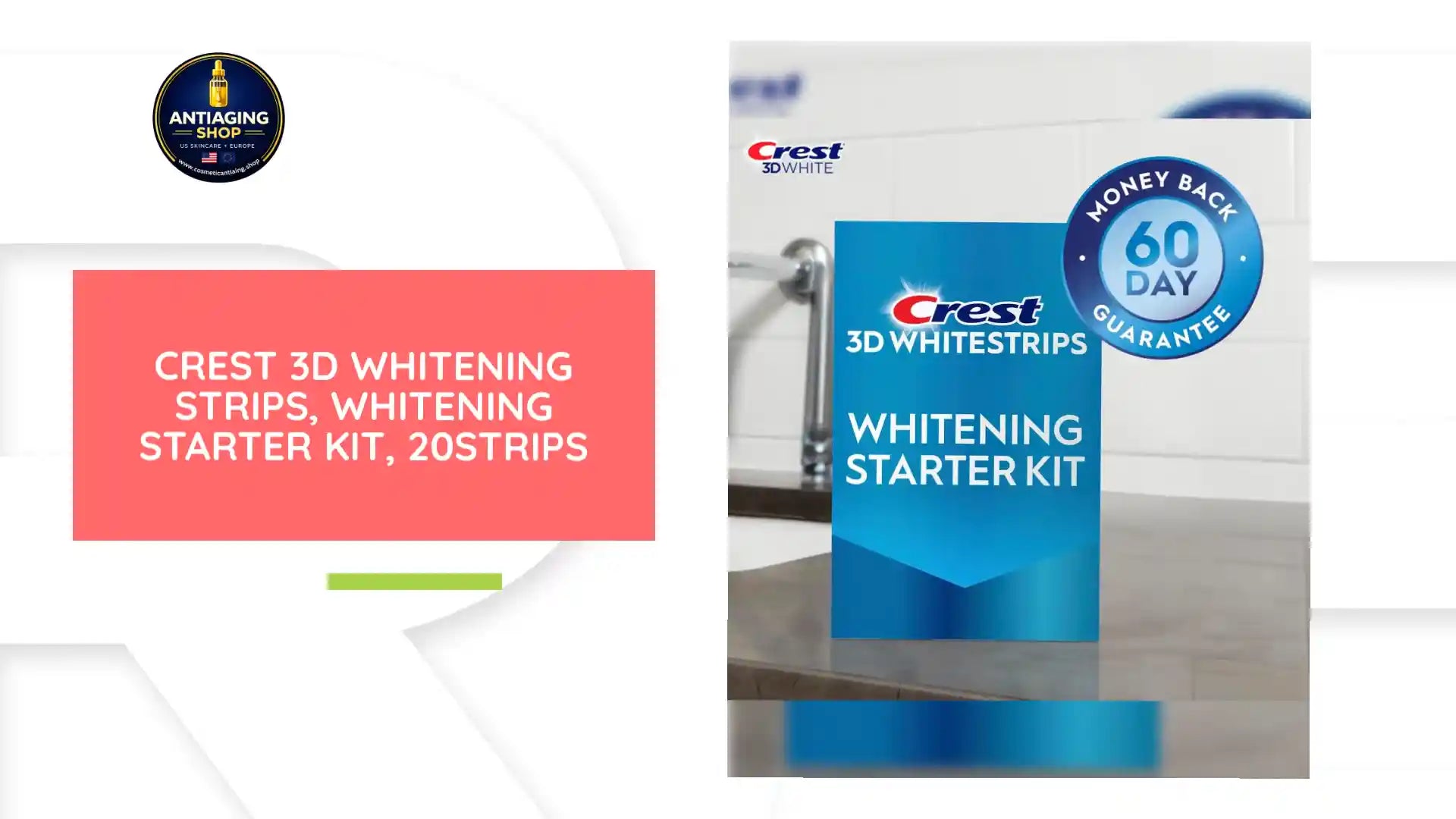 CREST 3D Whitening strips, whitening starter kit, 20strips by@Outfy