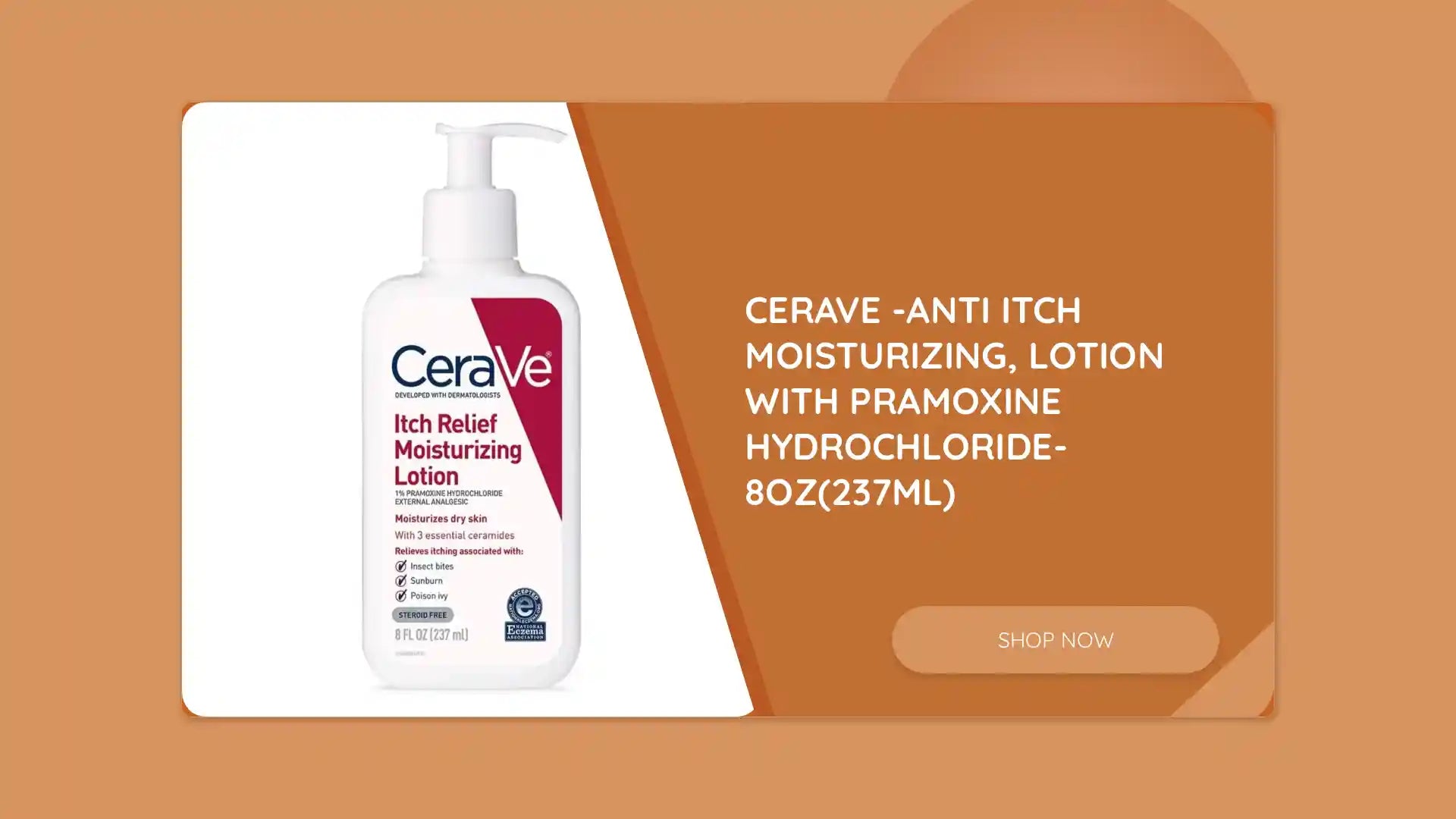 CeraVe -Anti Itch Moisturizing, Lotion with Pramoxine Hydrochloride- 8oz(237ml) by@Outfy