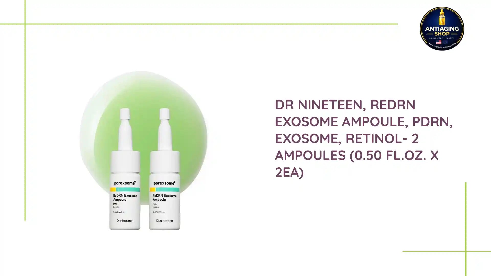 Dr Nineteen, ReDRN Exosome Ampoule, PDRN, Exosome, Retinol- 2 ampoules (0.50 fl.oz. X 2EA) by@Outfy