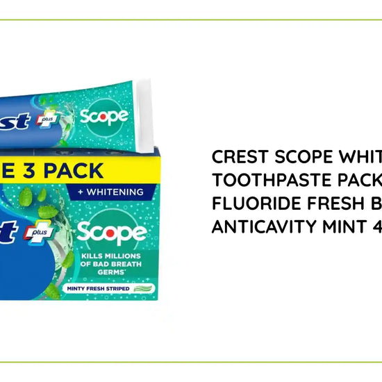 Crest Scope Whitening Toothpaste Pack of 3 Fluoride Fresh Breath Anticavity Mint 459g by@Outfy