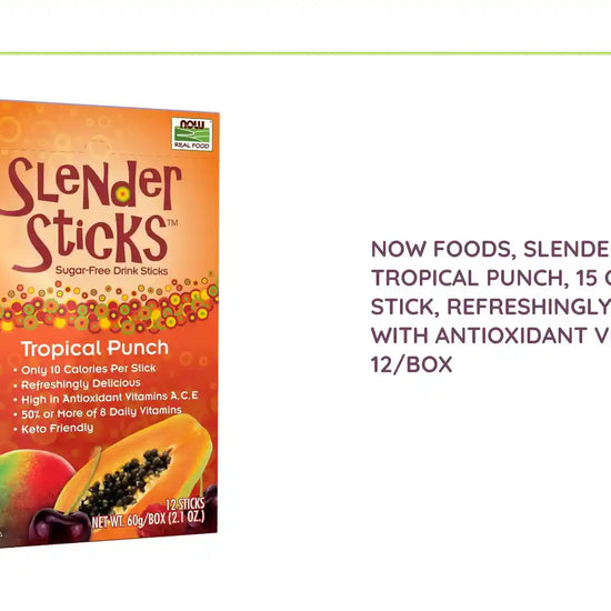 NOW Foods, Slender Sticks, Tropical Punch, 15 Calories Per Stick, Refreshingly Delicious, with Antioxidant Vitamins A,C, E, 12/Box by@Outfy
