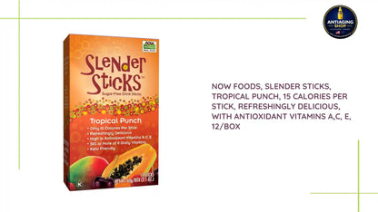 NOW Foods, Slender Sticks, Tropical Punch, 15 Calories Per Stick, Refreshingly Delicious, with Antioxidant Vitamins A,C, E, 12/Box by@Outfy