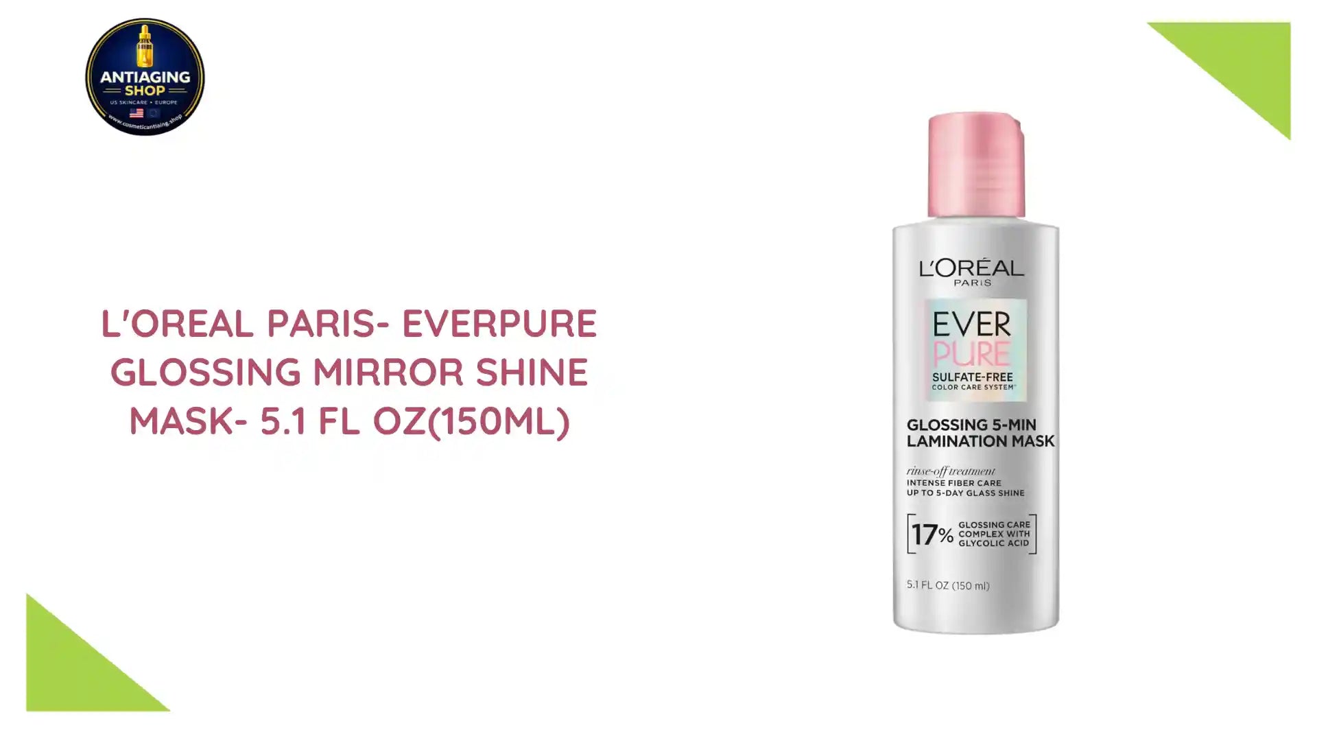 L'Oreal Paris- EverPure Glossing Mirror Shine Mask- 5.1 fl oz(150ml) by@Outfy