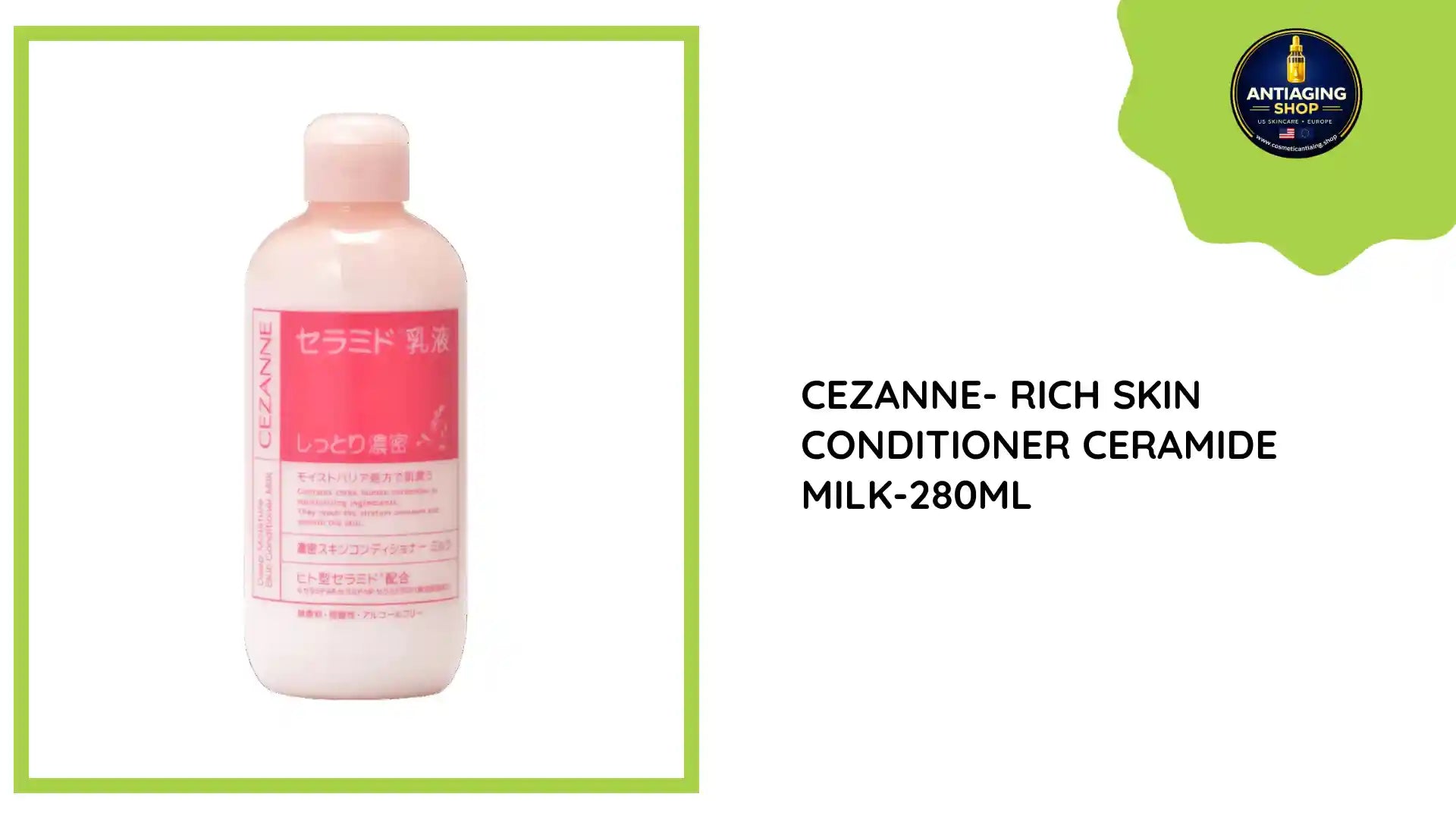 CEZANNE- Rich Skin Conditioner Ceramide Milk-280ml by@Outfy