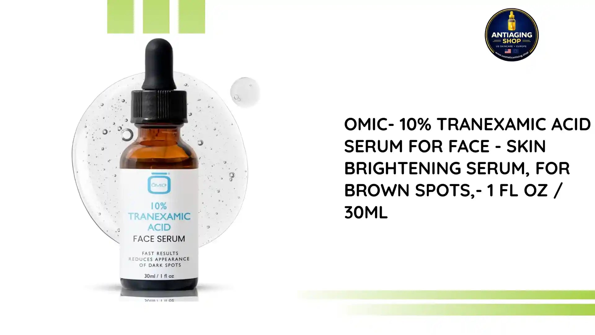 OMIC- 10% Tranexamic Acid Serum for Face - Skin Brightening Serum, For Brown Spots,- 1 fl oz / 30ml by@Outfy