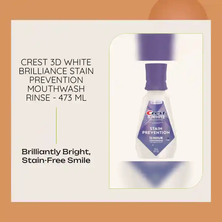 Crest 3D White Brilliance Stain Prevention Mouthwash Rinse - 473 mL by@Outfy