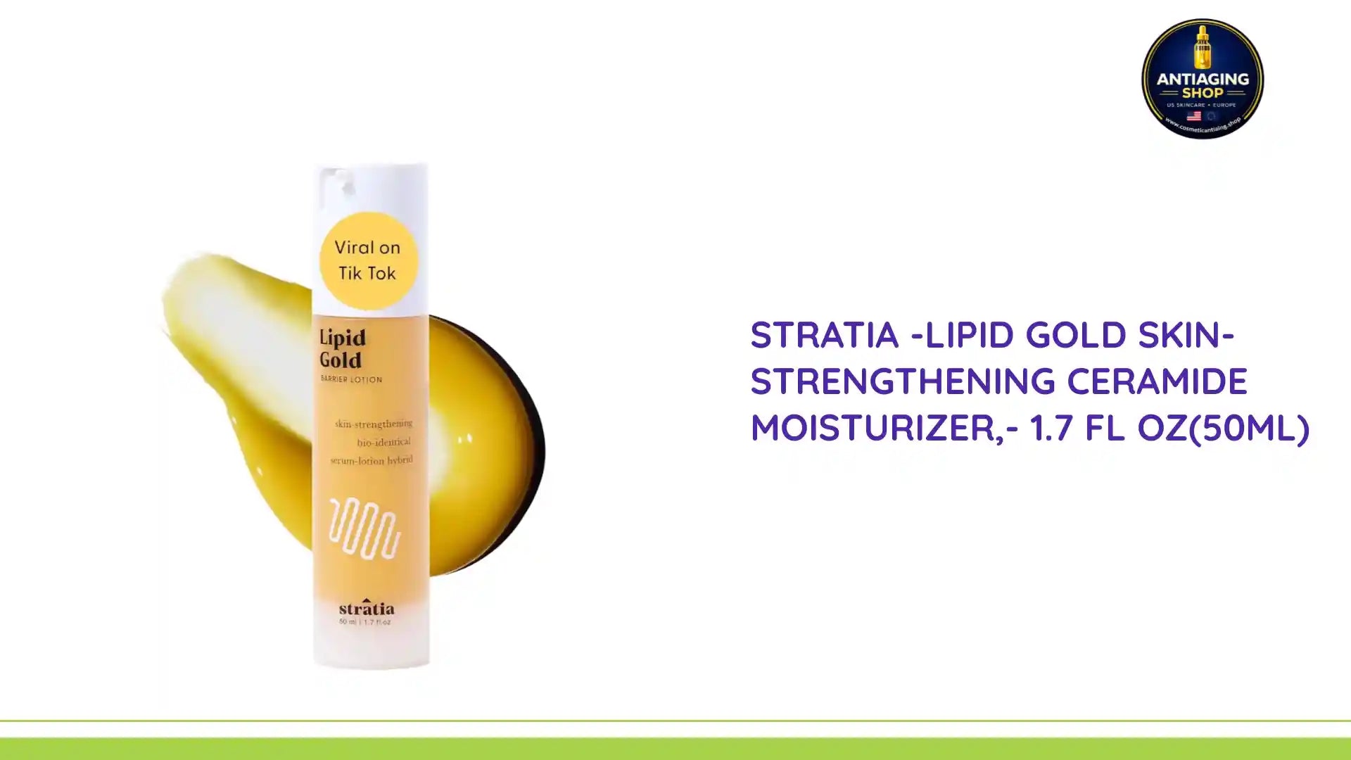 Stratia -Lipid Gold Skin-Strengthening Ceramide Moisturizer,- 1.7 Fl Oz(50ml) by@Outfy