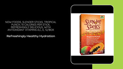 NOW Foods, Slender Sticks, Tropical Punch, 15 Calories Per Stick, Refreshingly Delicious, with Antioxidant Vitamins A,C, E, 12/Box by@Outfy