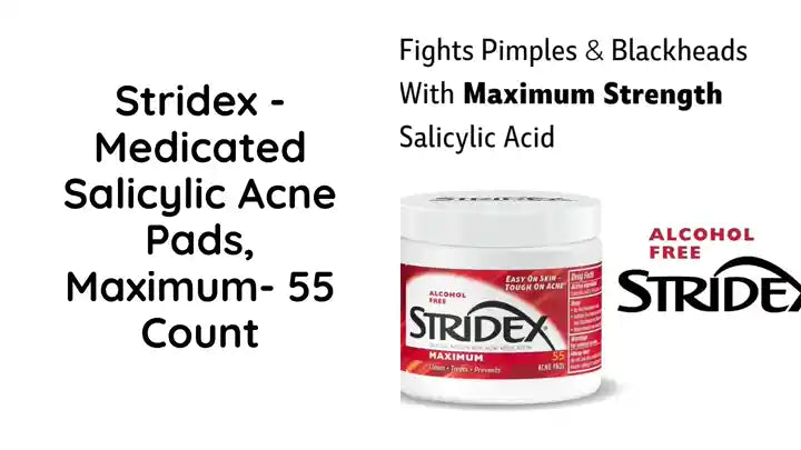 Stridex - Medicated Salicylic Acne Pads, Maximum- 55 Count by@Outfy