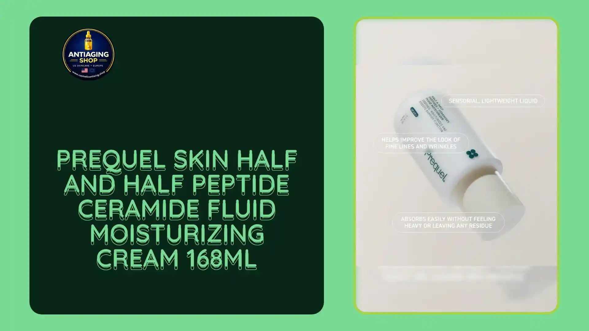 Prequel Skin Half and Half Peptide Ceramide Fluid Moisturizing cream 168ml by@Outfy