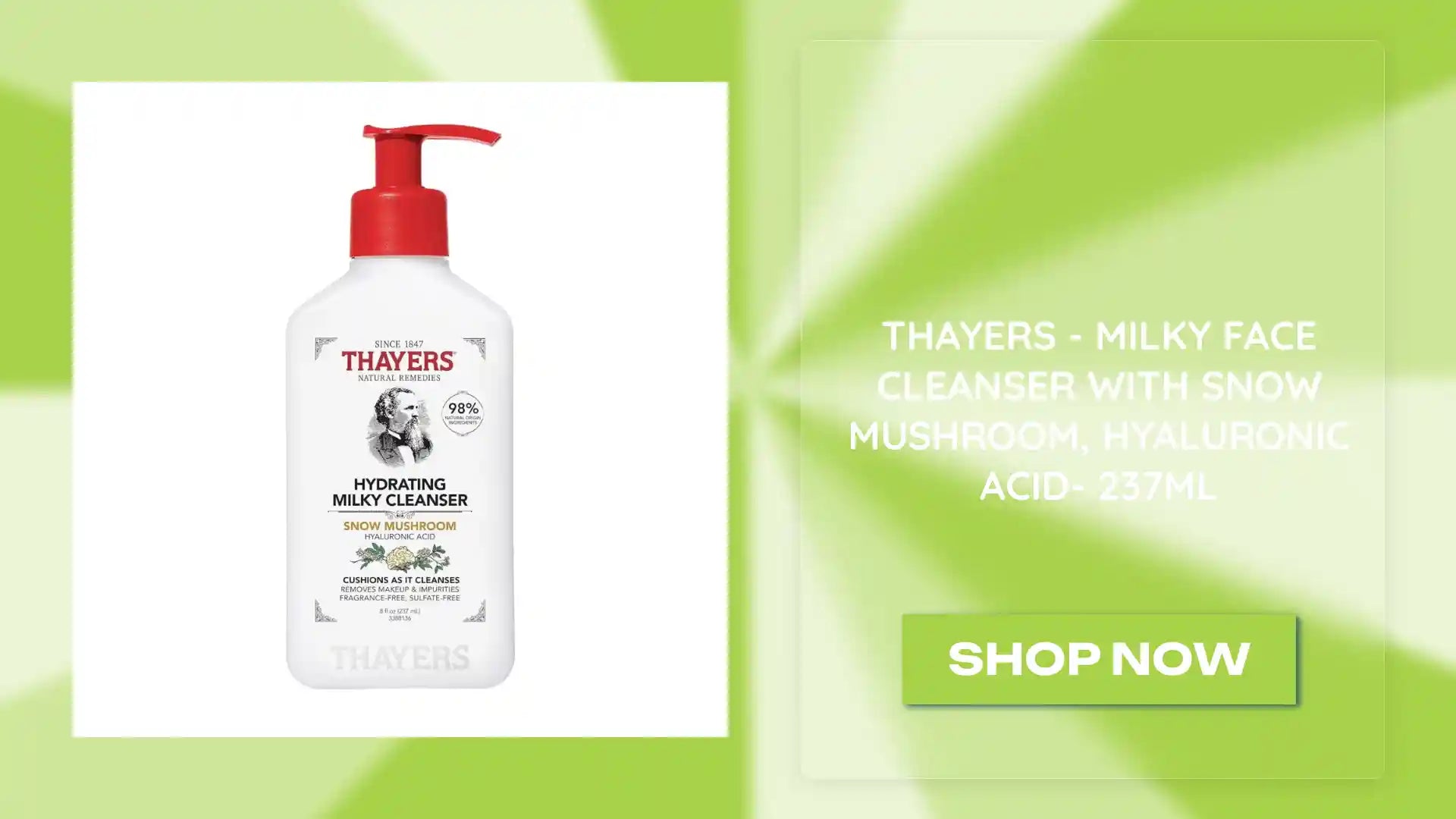 Thayers - Milky Face Cleanser with Snow Mushroom, Hyaluronic Acid- 237ml by@Outfy