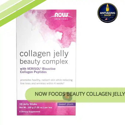 NOW Foods Beauty Collagen Jelly Sticks - Plum Flavor, Glowing Skin &amp; Anti-Aging Support, 10 Travel Packs by@Outfy