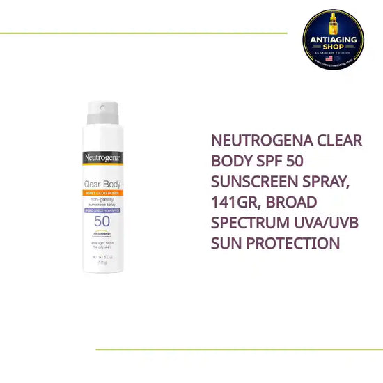 Neutrogena Clear Body SPF 50 Sunscreen Spray, 141gr, Broad Spectrum UVA/UVB Sun Protection by@Outfy
