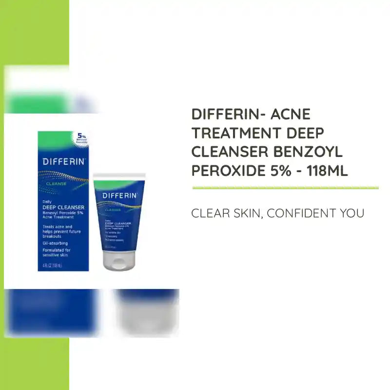 DIFFERIN- Acne Treatment Deep Cleanser Benzoyl peroxide 5% - 118ml by@Outfy