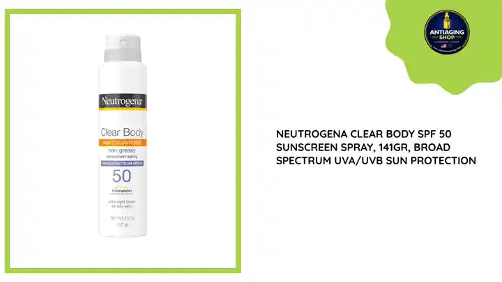 Neutrogena Clear Body SPF 50 Sunscreen Spray, 141gr, Broad Spectrum UVA/UVB Sun Protection by@Outfy