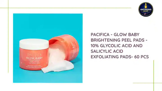 Pacifica - Glow Baby Brightening Peel Pads - 10% Glycolic Acid and Salicylic Acid Exfoliating Pads- 60 pcs by@Outfy