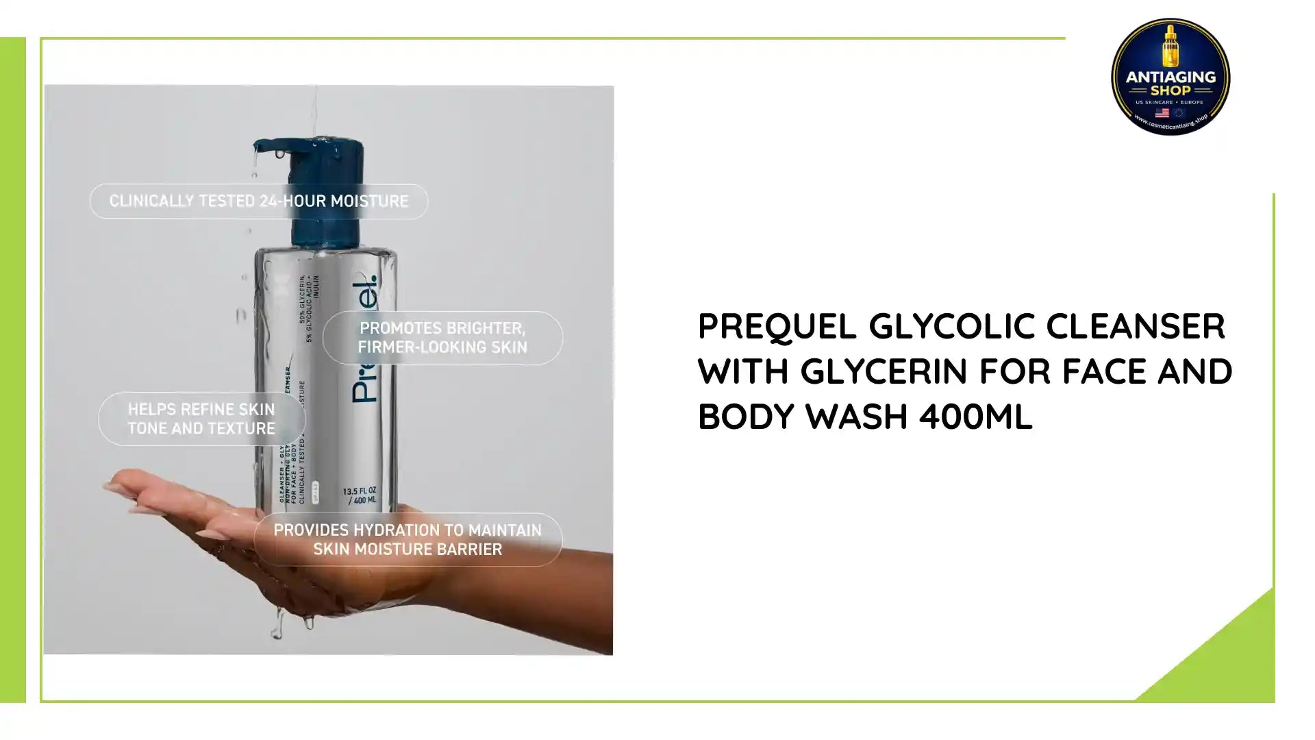 Prequel Glycolic Cleanser with Glycerin for Face and Body Wash 400ml by@Outfy